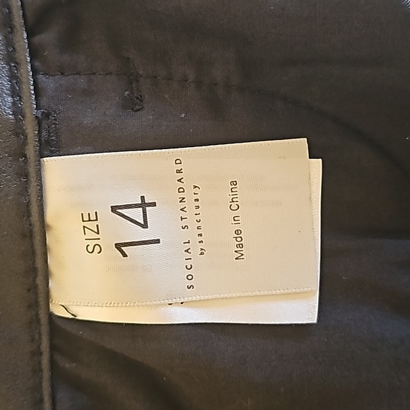 Social Standar by Sanctuary Women's Faux Leather Ankle Skinny Jeans Size 14 Blac - Picture 10 of 14